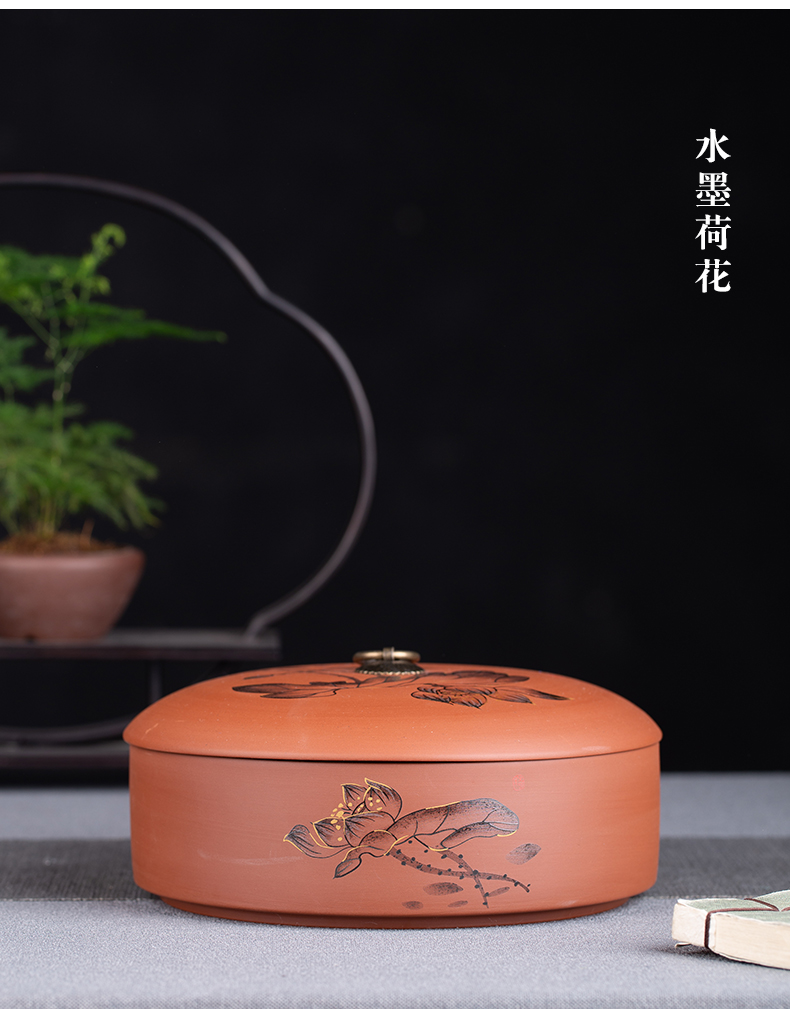 , large violet arenaceous caddy fixings seal pot household receives the receive puer tea cake boxes, tea boxes storage jar