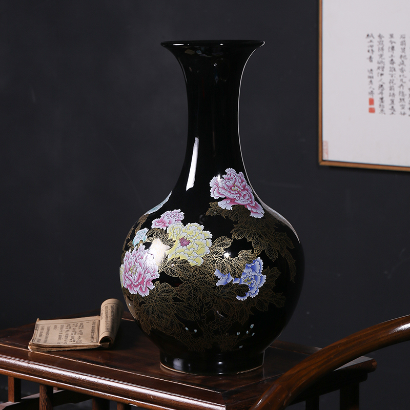Jingdezhen ceramic flowers large ground vase furnishing articles sitting room flower arranging, furnishing articles gifts of adornment of Chinese style restoring ancient ways