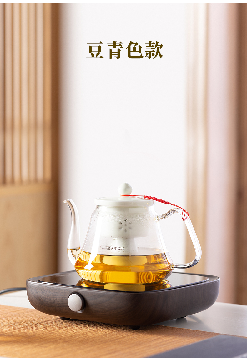 Glass teapot household thickening filtration jingdezhen electric TaoLu boiled tea set high temperature resistant single pot, kettle