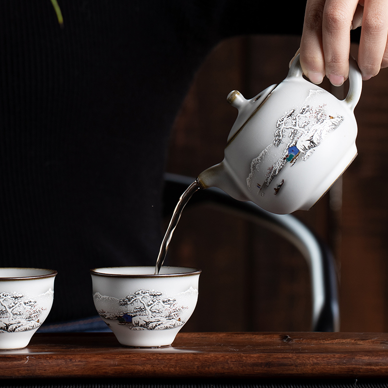, make tea tea set household kung fu tea set your up ceramic teapot teacup tureen high - grade gift boxes