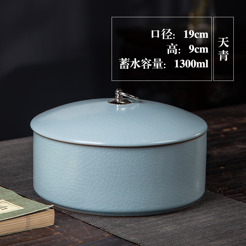Large caddy fixings jingdezhen ceramic seal pot Large capacity storage jar your up boutique high - end tea cake tin