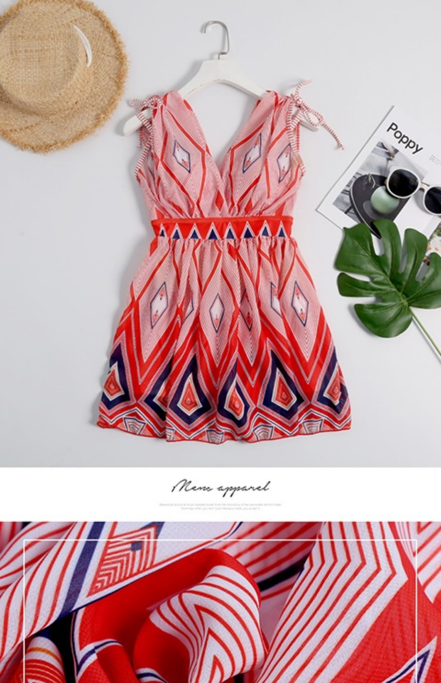 Bộ đồ bơi một mảnh của boho Váy một mảnh gợi cảm V-cổ che bụng thon gọn ngực - Vài đồ bơi Set đồ đi biển cho cặp đôi