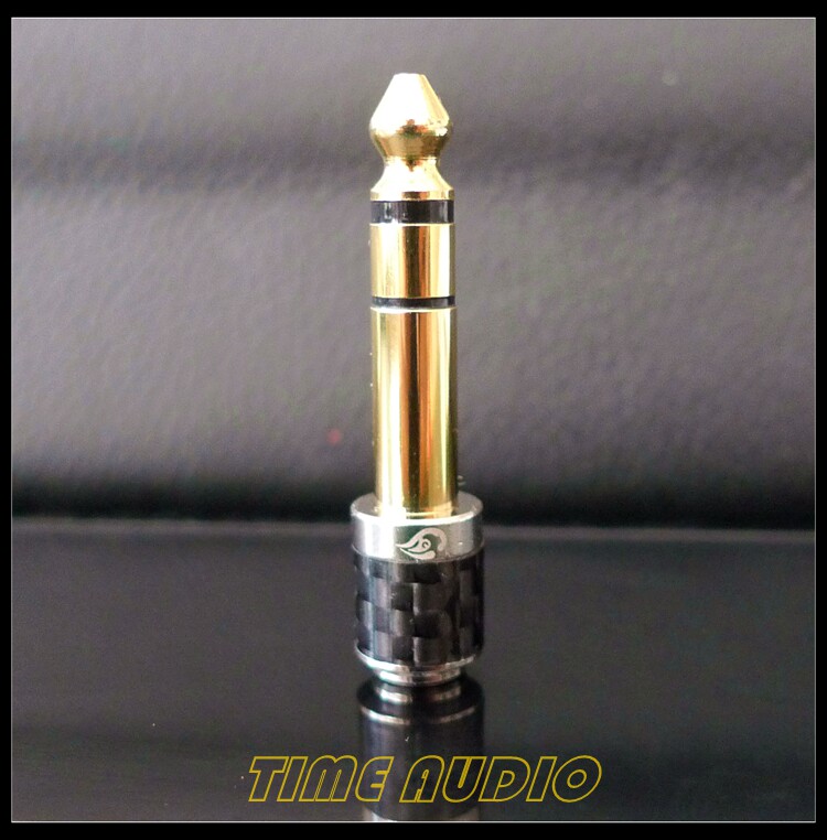 Thickened gold-plated carbon fiber stereo 3 5 female seat to 6 35 male head 3 5 to 6 35 adapter