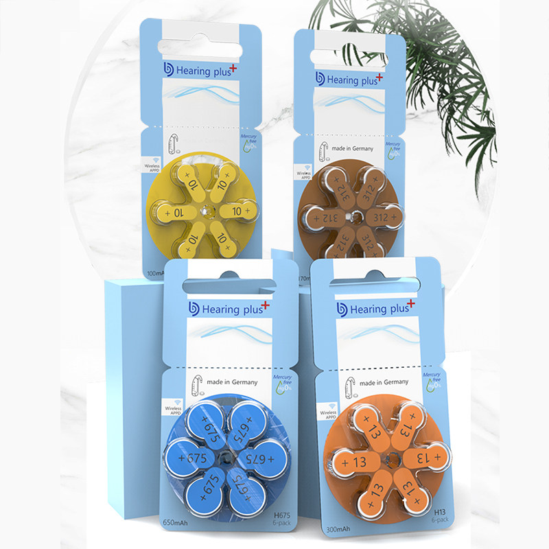 German Hearingplus hearing aids battery H10 H13 H312 H675 zinc air battery button