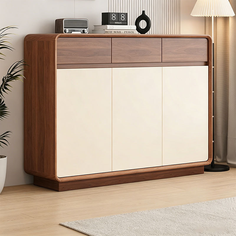 2026 New Model Solid Wood Shoe Cabinet for Home Entrance, Integrated Wall-Mounted Indoor Storage Cabinet with Large Capacity for Entryway