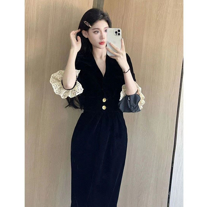 High-End Black Velvet Dress High-End Black Velvet Dress