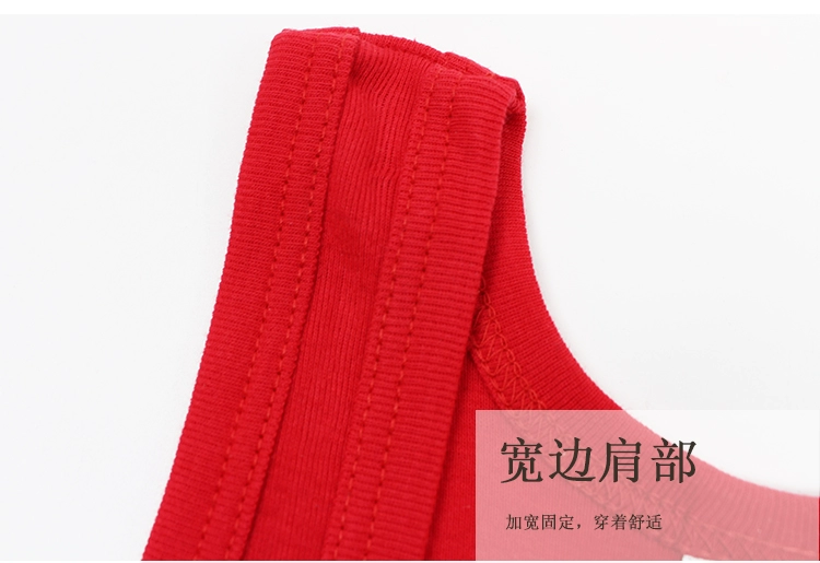 2019 vest đỏ nam cuộc sống cotton 100% cotton lịch vest nam vest đỏ là một năm heo