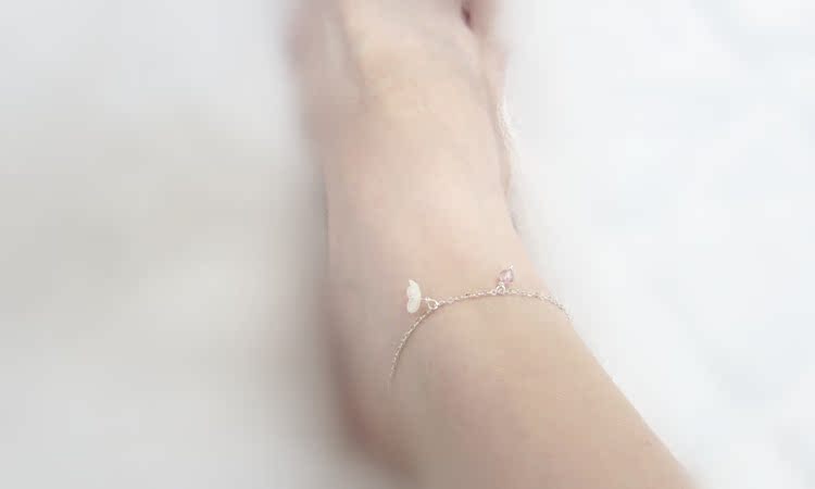 Hoa hậu Xi Anklet nữ sterling bạc Hoa trắng dễ thương ngọt ngào gợi cảm tươi mát sinh viên dâu pha lê lừa chân đào lắc chân nữ vàng đẹp