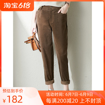U Home Casual Straight Tube Smoke Tubes Pants Children 2022 Spring Autumn New Loose High Waist Display Slim Light Core Suede Lady Long Pants