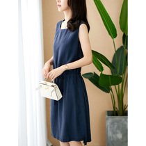 U home sleeveless dress womens 2021 summer New loose waist vintage long casual Lady long skirt
