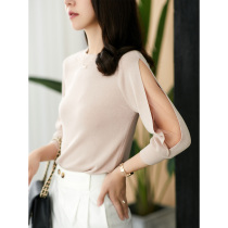 Uhome long sleeve knitted sweater sweater womens 2021 New careful machine lazy wind thin model Foreign style womens base coat