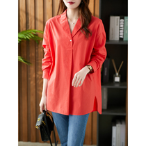 U home long Hong Kong style shirt female design sense niche 2021 Autumn New loose versatile foreign style shirt