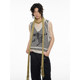 Physics boy plane thief series detection signal texture jacquard knitted V-neck vest