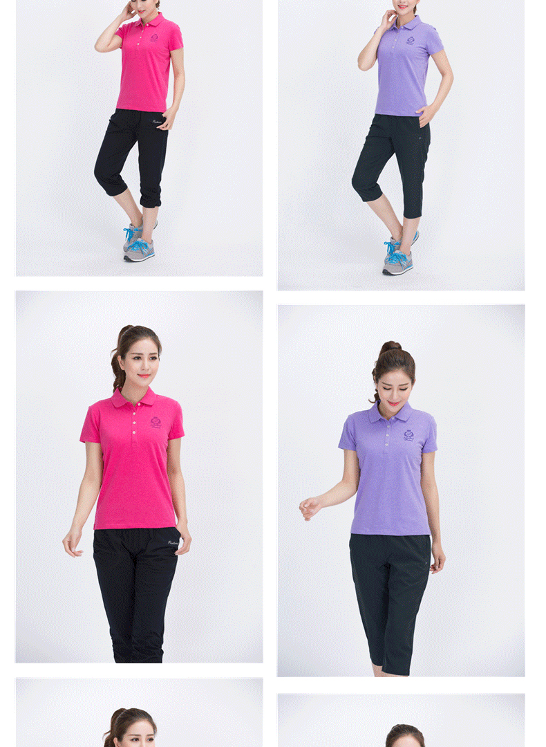 Porter nữ mùa hè màu rắn ngắn tay áo thun cotton cotton áo thun thể thao mỏng là áo sơ mi mỏng đáy 601715 áo polo dài tay
