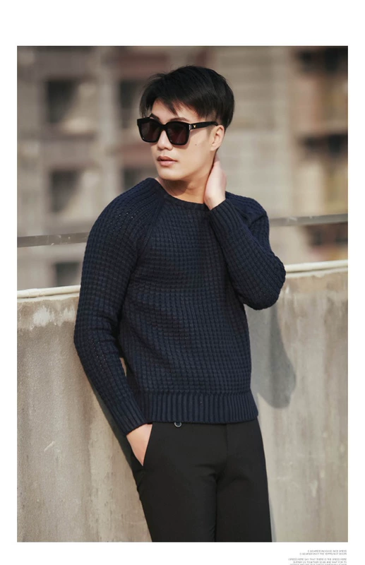 "Bây giờ" áo len nam cổ tròn màu trơn mới của nam Hàn Quốc áo thun dệt kim giản dị Hàn Quốc-ST021 - Cặp đôi áo len