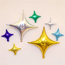 Four-pointed star aluminum balloon balloon birthday year full moon 100 days banquet party layout mall or send decorative window decoration