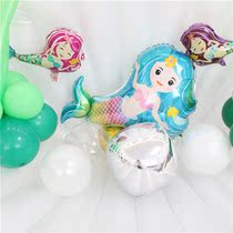 Cartoon Mermaid Aluminum Film Balloon Birthday Grab Party Theme Kindergarten Activity Mall Ocean Balloon