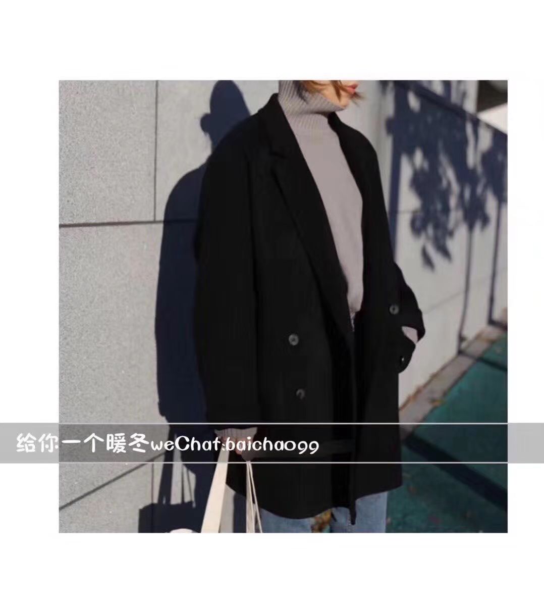 Áo khoác cashmere hai mặt nữ 2018 phiên bản Hàn Quốc mới của áo khoác len cashmere hai mặt rộng kiểu ngực đôi ao khoac nu