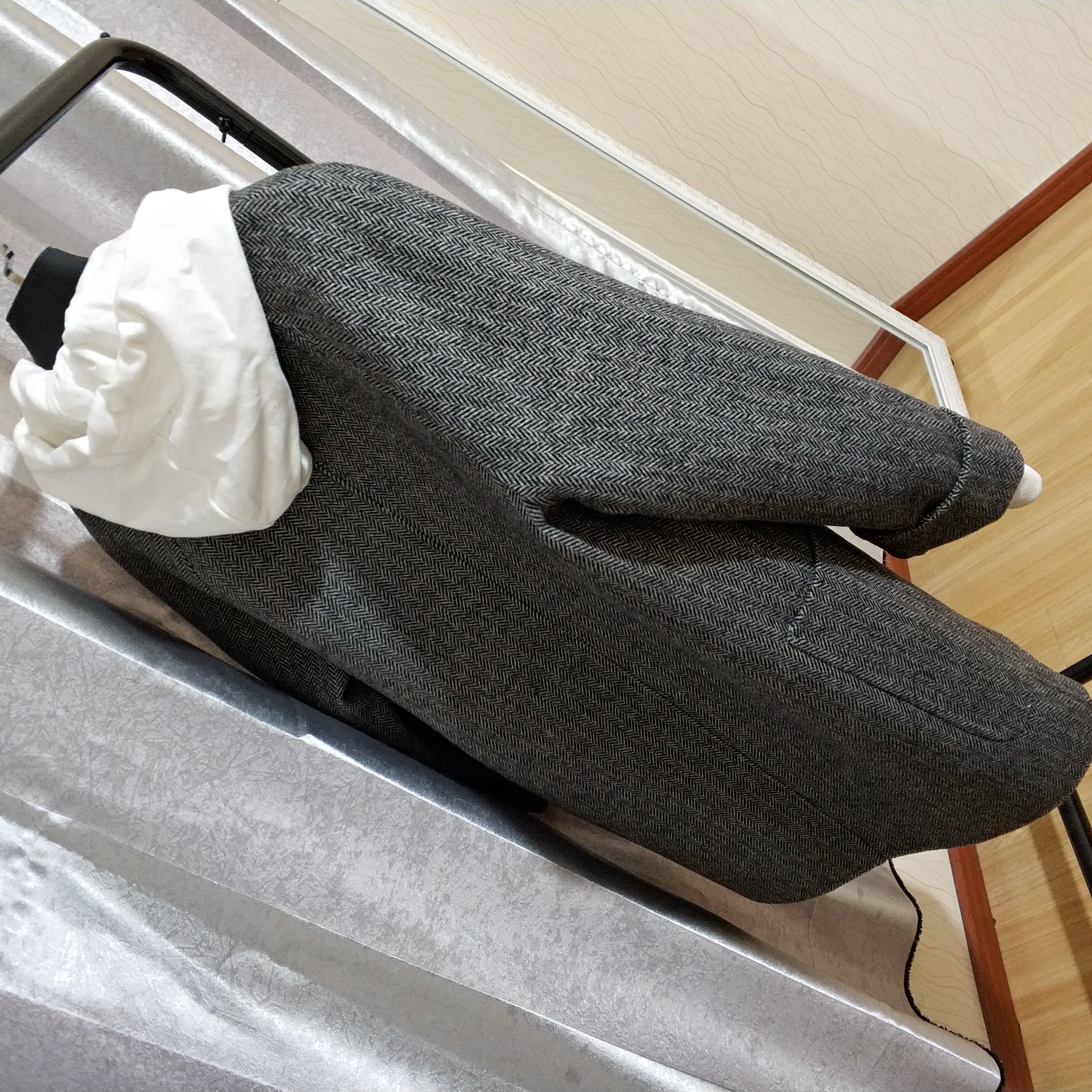 18 năm mùa đông Châu Âu trạm thẳng mỏng hai mặt cashmere áo khoác nữ Anh xương cá phù hợp với cổ áo ngắn áo khoác áo khoác dạ nữ hàn quốc