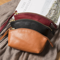 Real Leather Handbag Lady Bull Leather Handbag Art Retro 100 Hitch Great Capacity Phone Bag Key Zero Wallet