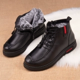 Зимние слипоны, обувь, нескользящие туфли, высокие флисовые сапоги для матери, мягкая подошва, для среднего возраста