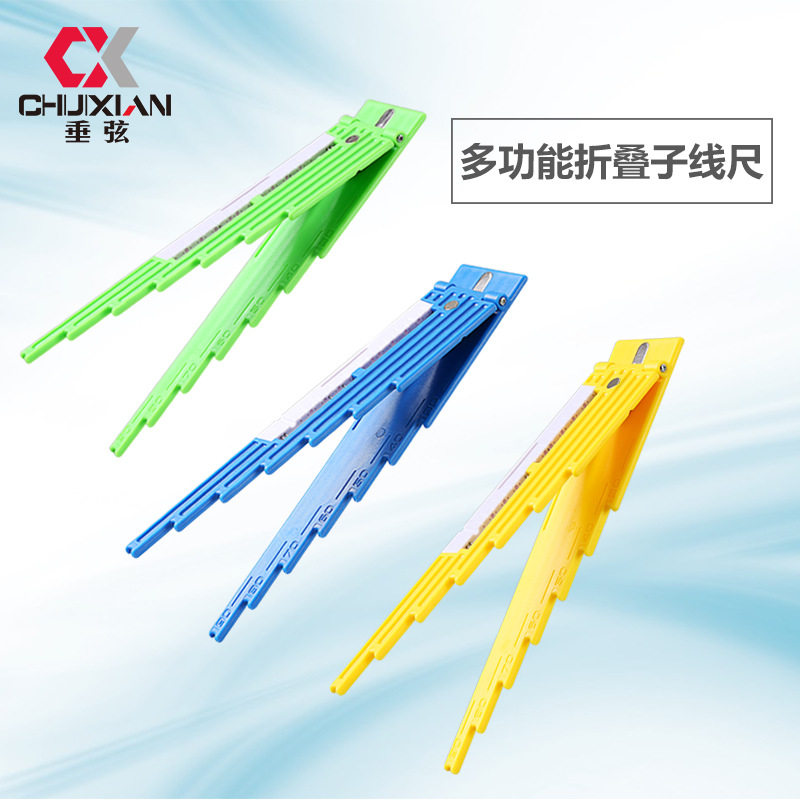 Multi-function folding sub line ruler with hook distance measuring line board multicolor sub line board knotting device fishing accessories