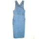 Mùa thu retro váy đơn ngực nữ giản dị túi đôi eo cao giảm béo phong cách đại học xẻ tà váy denim - Váy eo cao