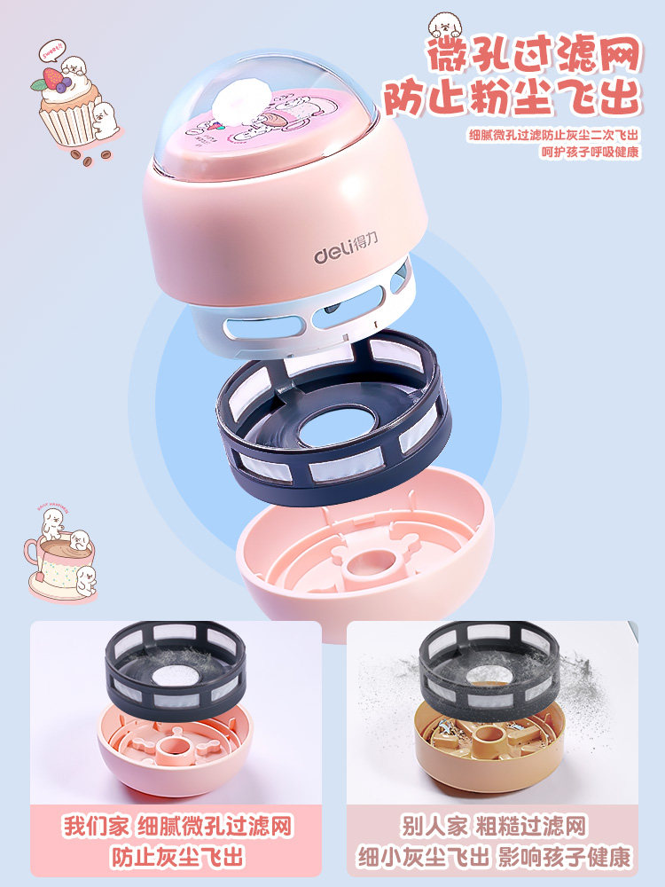 Powerful Desktop Vacuum Cleaner for Eraser Shavings, Student Desk Cleaner, Keyboard Cleaner for Pencil Shavings, Cute Mini Electric Children's Vacuum Cleaner with Strong Suction, Rechargeable Dust Cleaner, Cleaning Tool