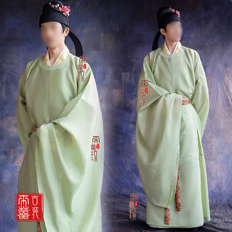 Men's Hanfu in the Style of Jing Boran from Ancient Drama, with Hairpin, Song Dynasty Scholar Costume, Performance Costume for Arts Exams