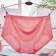 Plus size underwear for women plus fat plus fat mm200Jin [Jin is equal to 0.5kg] one piece ice silk seamless high waist briefs mesh eyelet