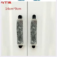 Черный, в цветочек, 14см, 9см