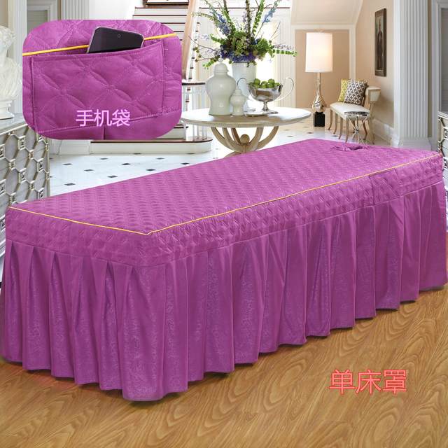 Beauty bedspread single piece bed skirt style simple winter massage bed Korean round head white universal spa ຜ້າປູບ່ອນນອນສີແຂງ