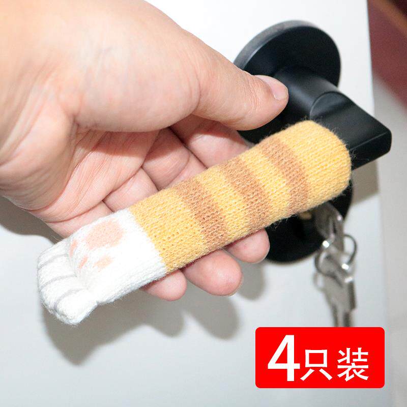 Winter door handle jacket security door large room door handle wool thread protection sleeve cute suede cloth art not antistatic