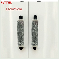 Черный, в цветочек, 11см, 9см