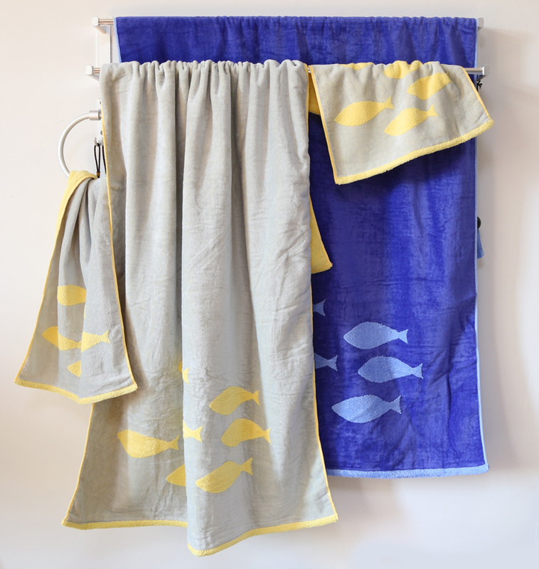 Dadong Aisenhai World Small Fish Embossed Cut Velvet Soft Pure Cotton Bath Towel Face Towel Square Towel Full 