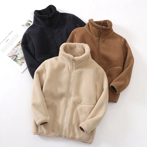 Детская утепленная двусторонная форма подходит для мужчин и женщин, бархатная куртка, модернизированная версия, увеличенная толщина, семейный стиль, подходит для подростков