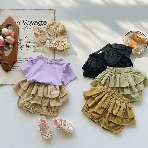 Хлопковая мини-юбка, шорты, детский фонарь, штаны, юбка, новая коллекция