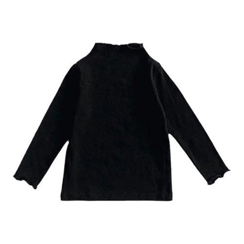 Детская приятная телу демисезонная хлопковая цветная футболка, высокий воротник