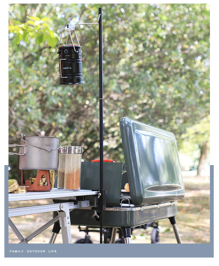 Держатель напольный светильник  户外露营帐篷照明灯摆摊灯杆便携式折叠野营灯支架铝合金营地灯架 Okoutdoor