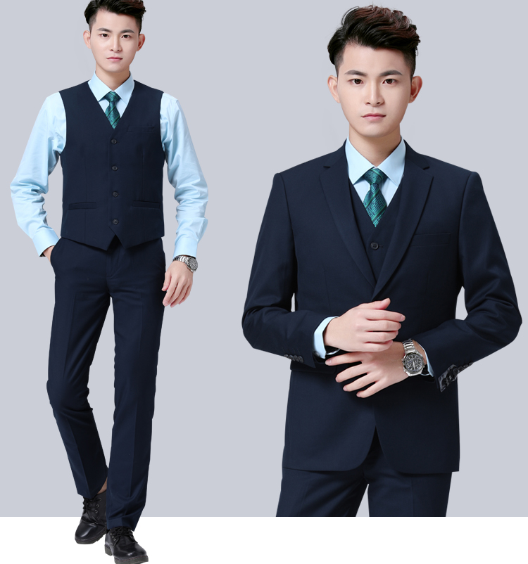 2018 mới tiết kiệm ngân hàng bưu kiện phù hợp với nam hồ xanh quần yếm đồng phục nam phù hợp với mùa xuân và mùa hè dụng cụ shop do nam cao cap