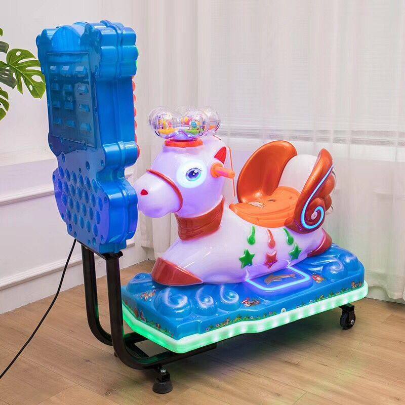 Manufacturer Direct sales 2022 new electric coin 3D flying horse rocking car dealer with special price commercial with music can sweep code 