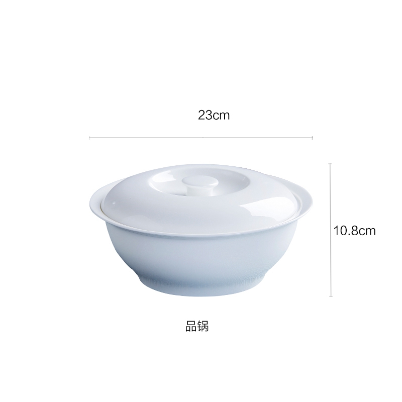 Pure white ipads China palace soup simmering pot porcelain with cover large soup bowl multiple styles