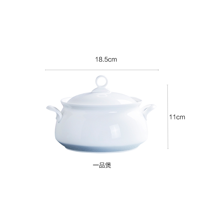 Pure white ipads China palace soup simmering pot porcelain with cover large soup bowl multiple styles
