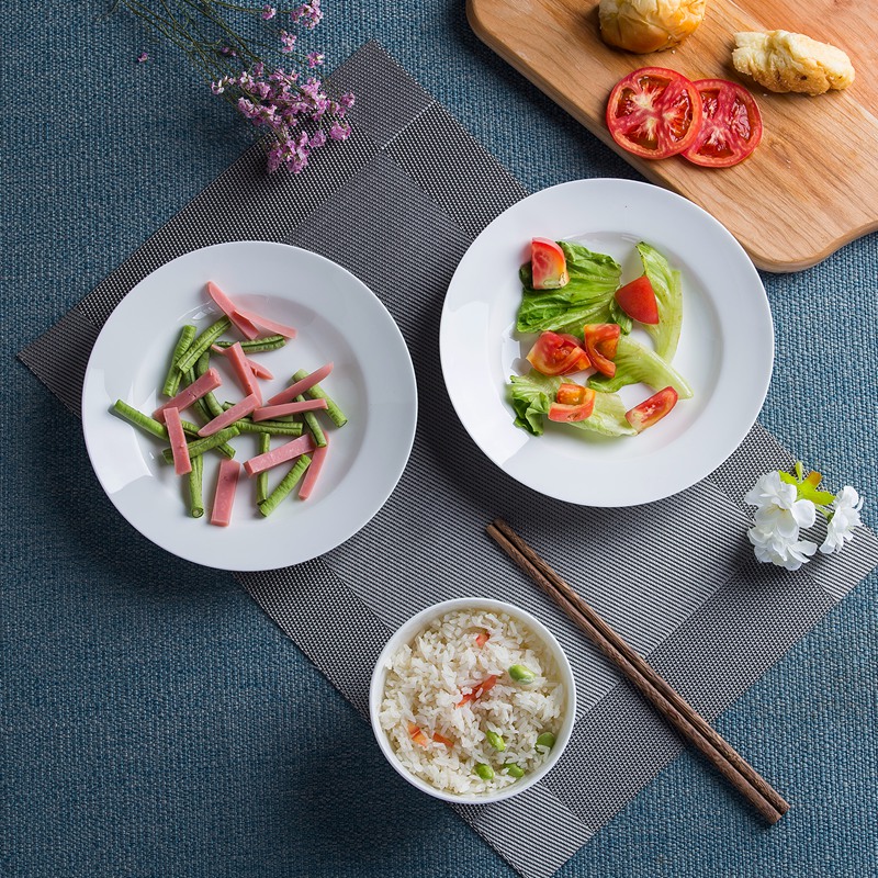 Soup dish 789 inch plate deep dish dish meal plate pure white ipads porcelain tableware ceramic plate printing
