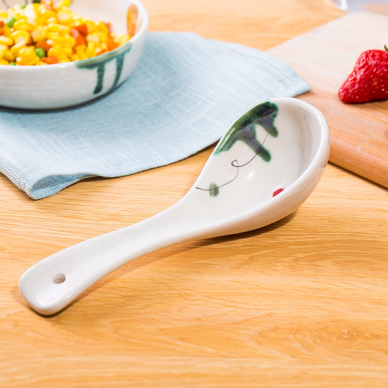 Under the glaze color Japanese - style tableware spoon ladle spoons jingdezhen domestic creative small spoon to eat ultimately responds soup spoon run out