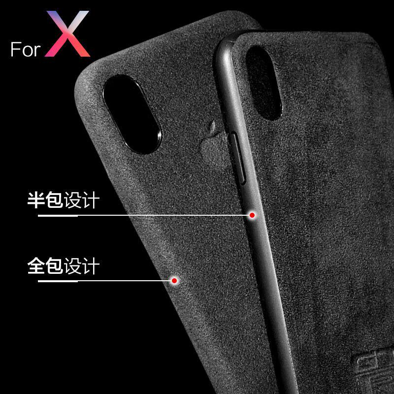 Suitable for mobile phone protective case all-inclusive iphoneX7 8 anti-fall fur apple 7P8PmaxAlcantara material