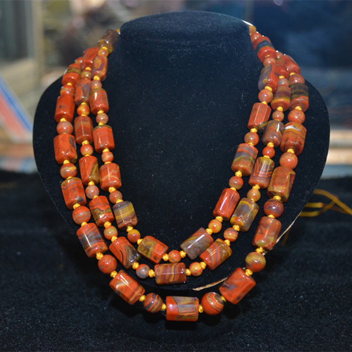 Boutique North Ticket Warfare National Red 108 Grain And Material Necklace Handmade Hair Dressing Necklace Accessories Gift and Courtesy Canon