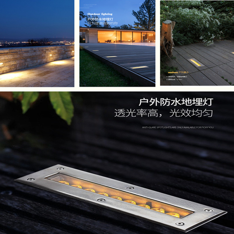 Long buried light Embedded outdoor waterproof line buried light Aisle step light Square buried light Landscape spot light