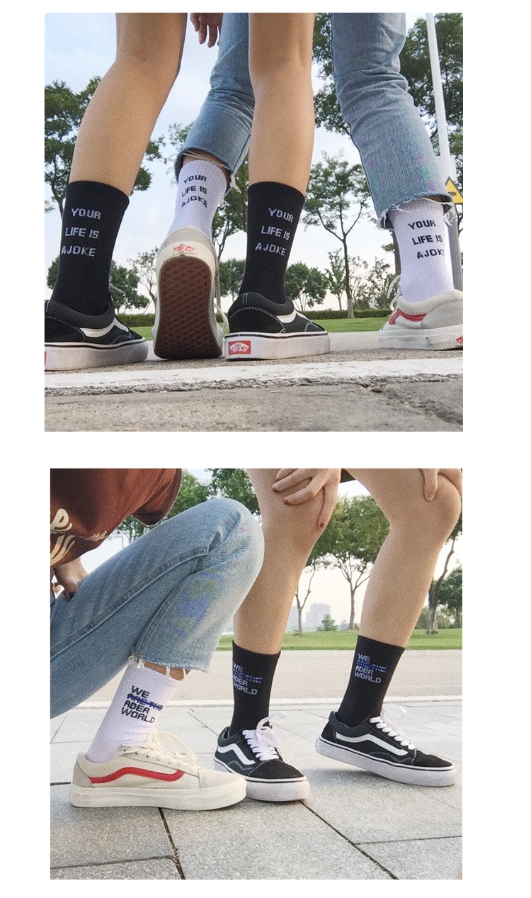 Hàn Quốc ulzzang ván trượt đơn giản đường phố thời trang rắn màu ống cotton vớ nam và nữ hoang dã vớ dài tất bông xù cho bé