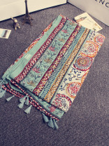 Ethnic wind thin soft cotton color cashew small plum tassel travel vacation sunscreen scarf shawl spring and autumn women